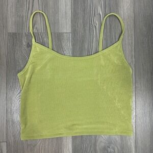 PAC Cares Bright Green Slinky Tank Top - SIZE M Midweight Stretchy Summer
